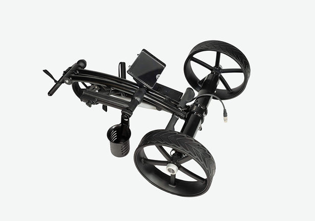 CartTek GRi-975Li Lithium Golf Caddy Black Collapsed