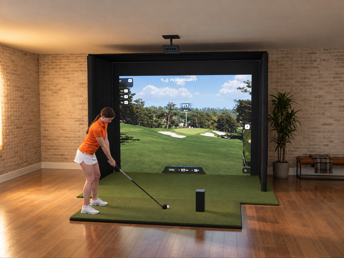 Pro All-In-One Golf Simulator with Bushnell LPi Circle B Edition (3D render)