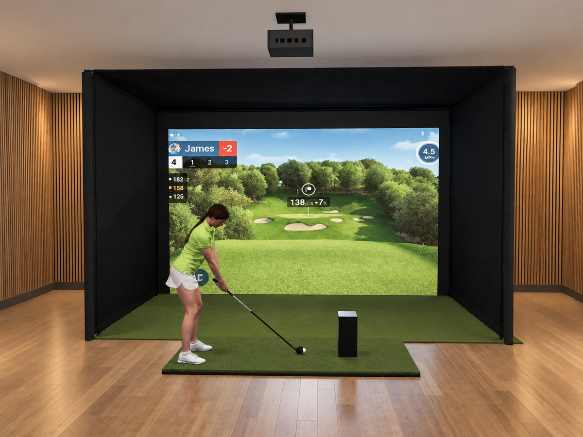 Pro All-In-One Golf Simulator with Garmin R50 (3D render)