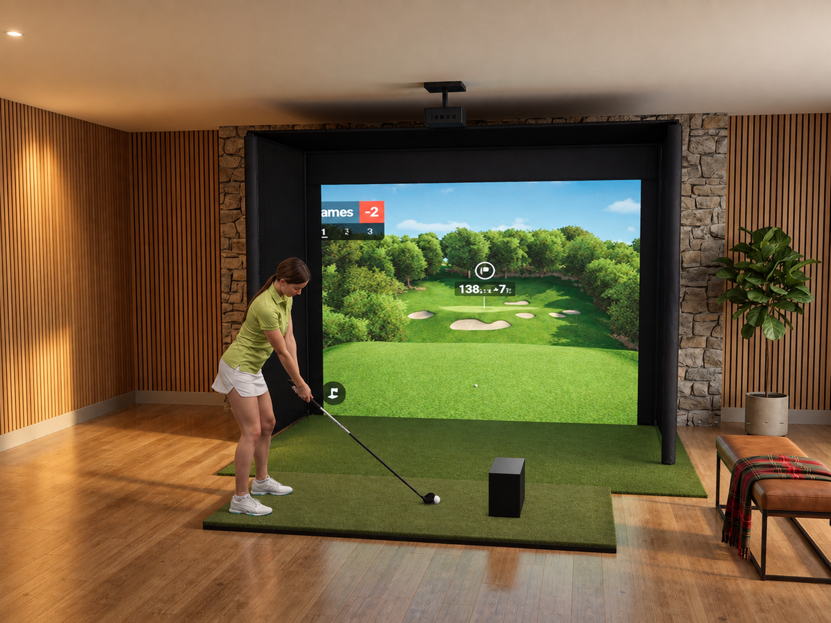 Pro All-In-One Golf Simulator with Garmin R50 (3D render)