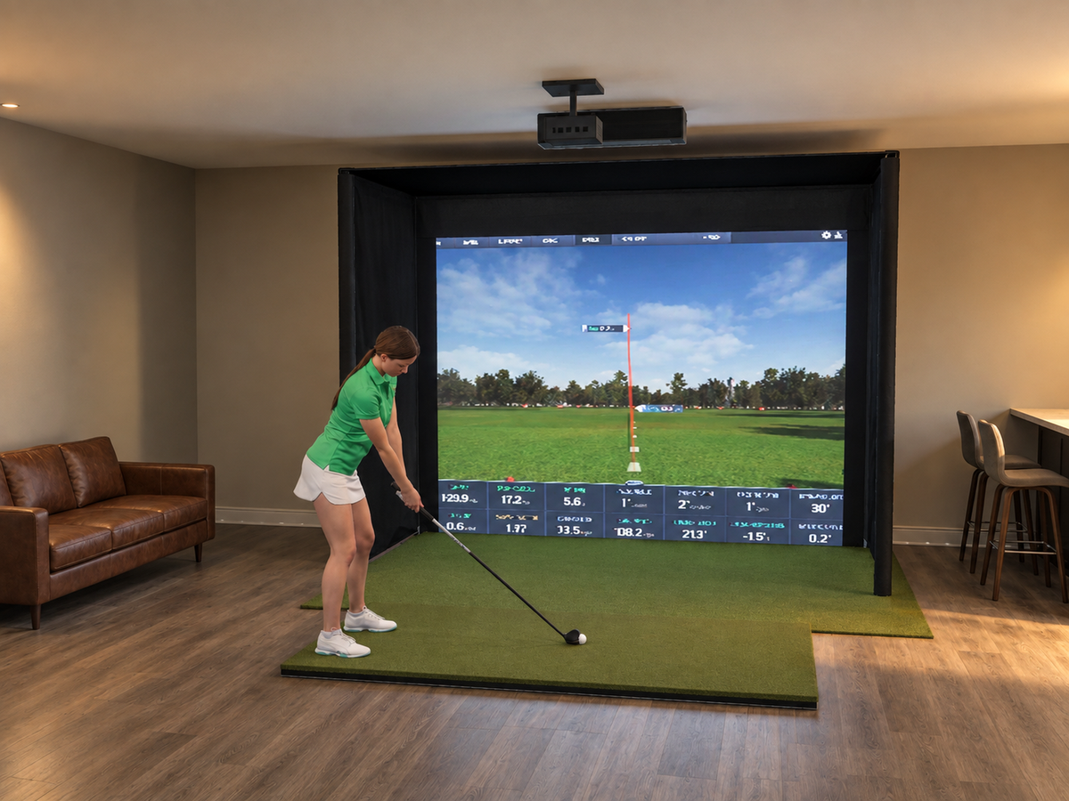 Pro All-In-One Golf Simulator with ProTee VX (3D render)