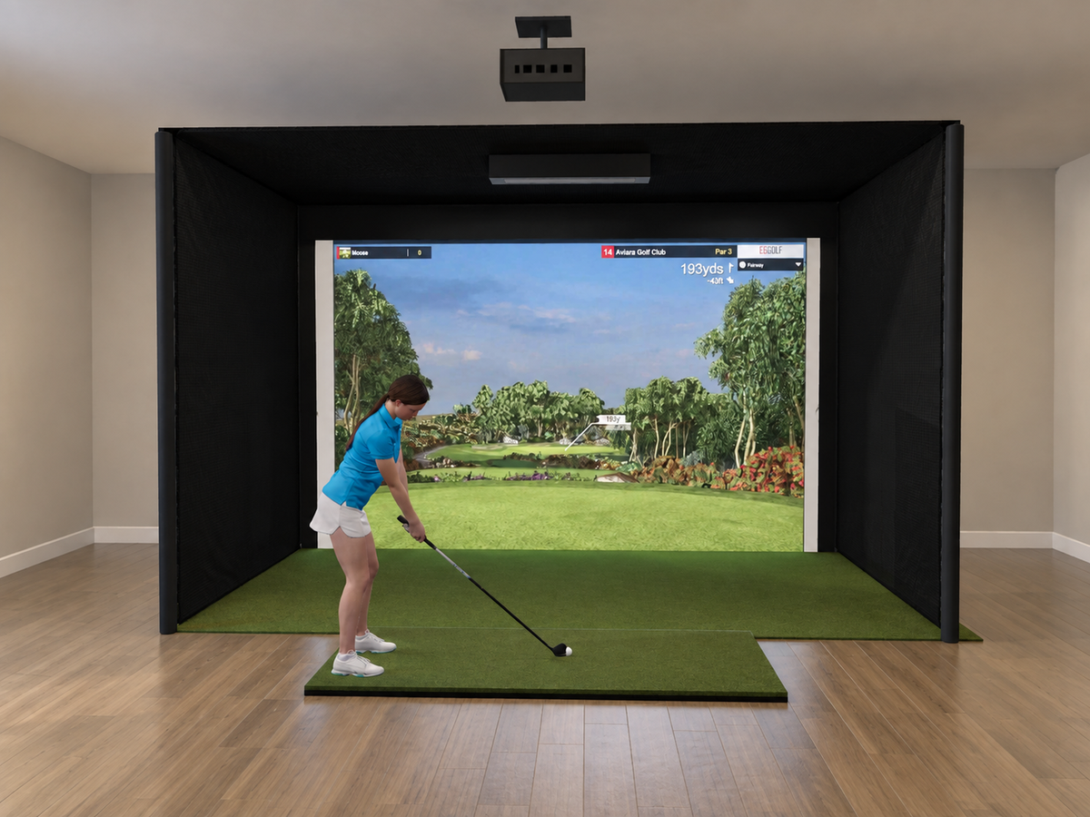Pro All-In-One Golf Simulator with TruGolf APOGEE (3D render)