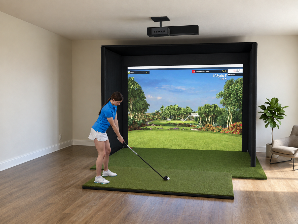 Pro All-In-One Golf Simulator with TruGolf APOGEE (3D render)