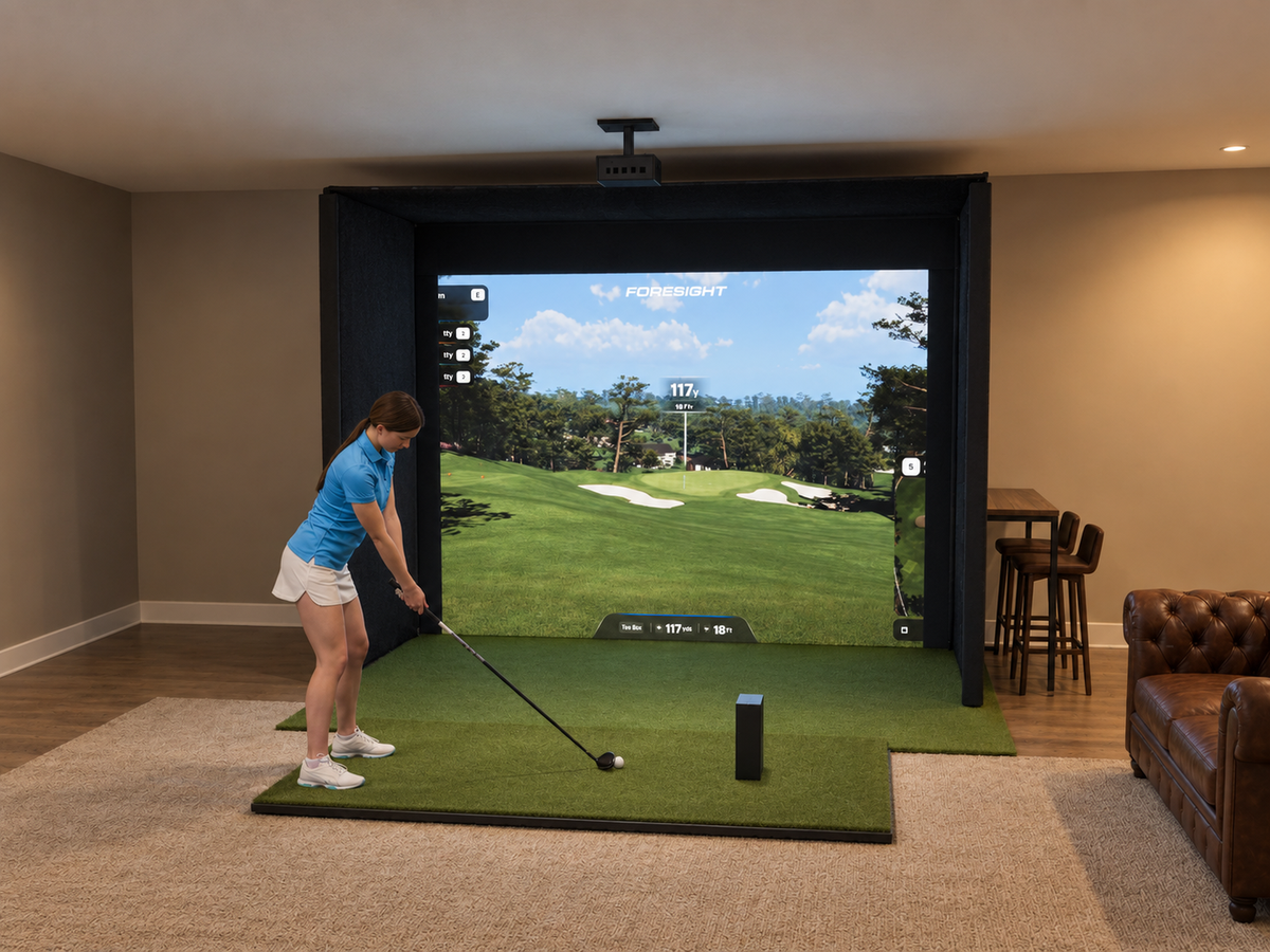 Pro All-In-One Golf Simulator with Foresight Sports GCQuad (3D render)
