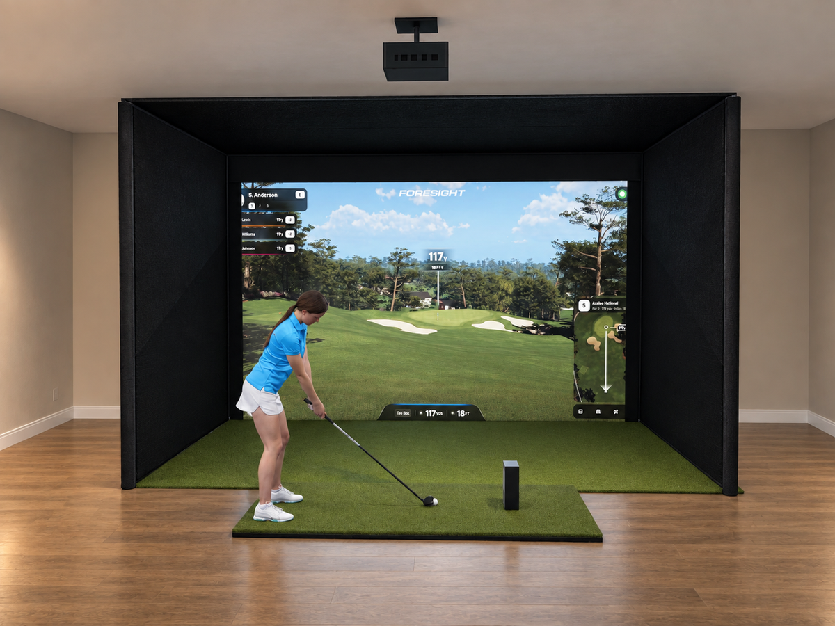 Pro All-In-One Golf Simulator with Foresight Sports GCQuad (3D render)