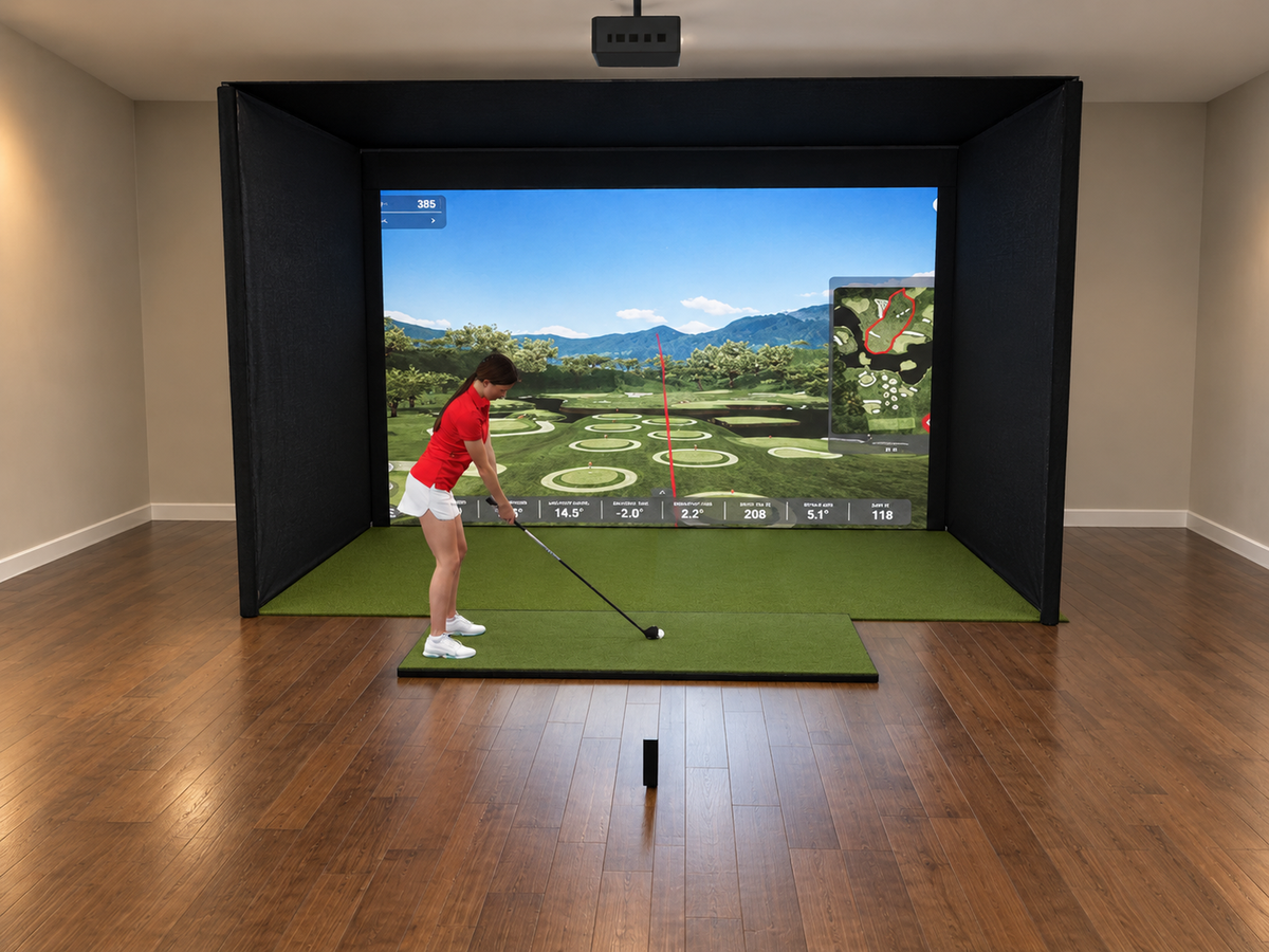 Pro All-In-One Golf Simulator with Rapsodo MLM2PRO (3D render)