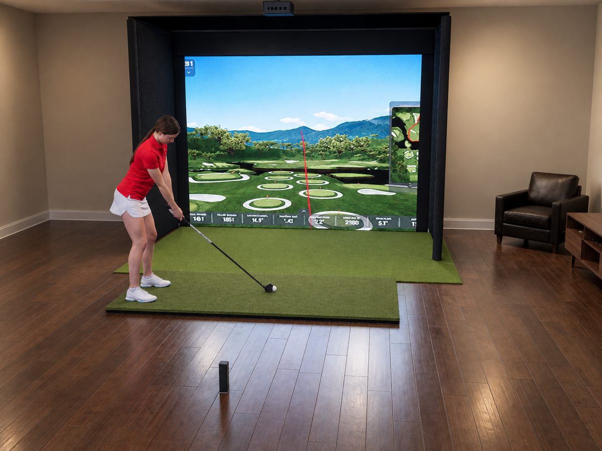Pro All-In-One Golf Simulator with Rapsodo MLM2PRO (3D render)