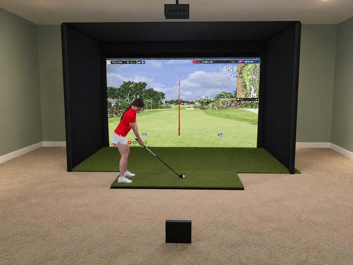 Pro All-In-One Golf Simulator with FlightScope X3C (3D render)