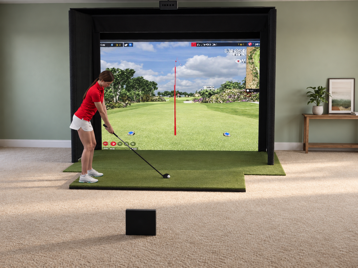 Pro All-In-One Golf Simulator with FlightScope X3C (3D render)
