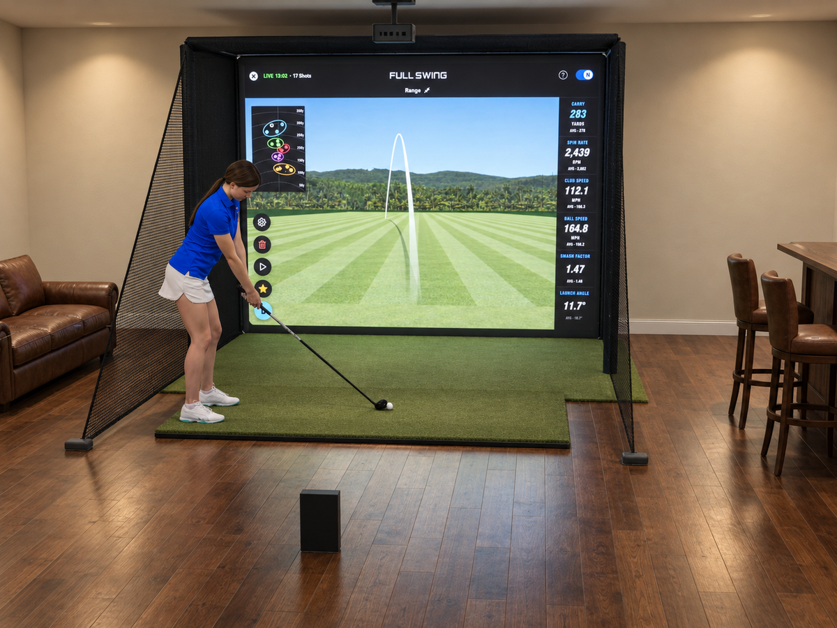 All-In-One Golf Simulator with Full Swing KIT (3D render)