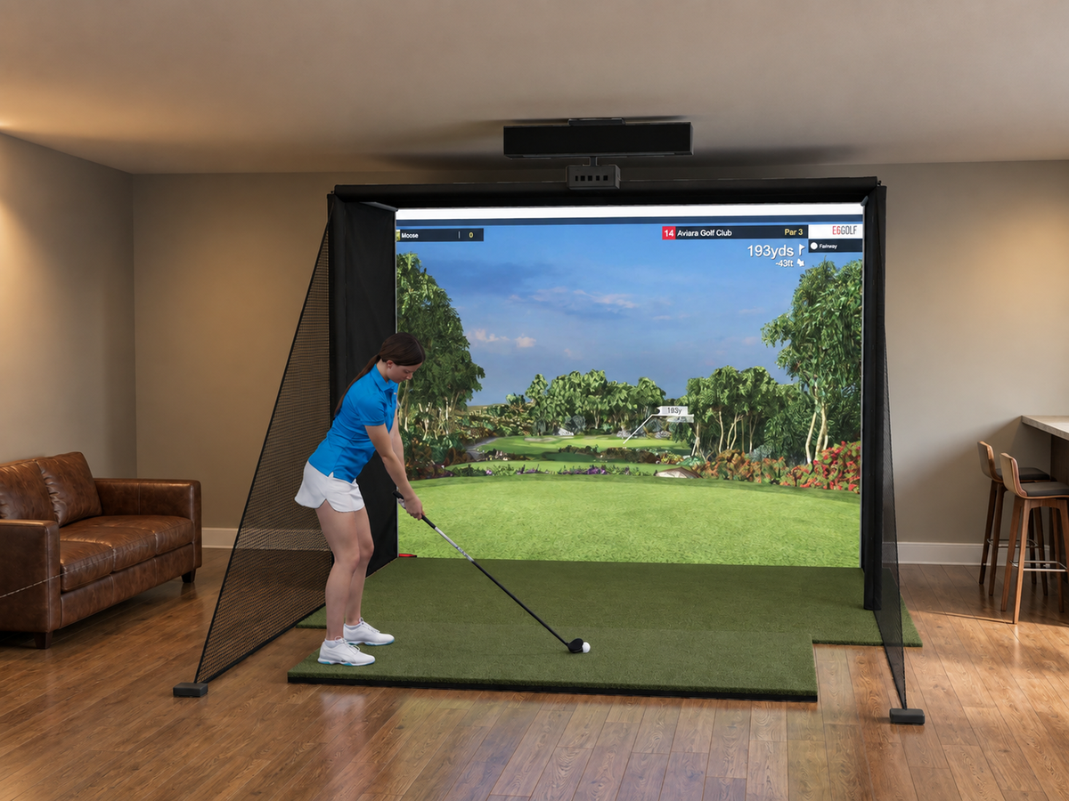 All-In-One Golf Simulator with TruGolf APOGEE (3D render)