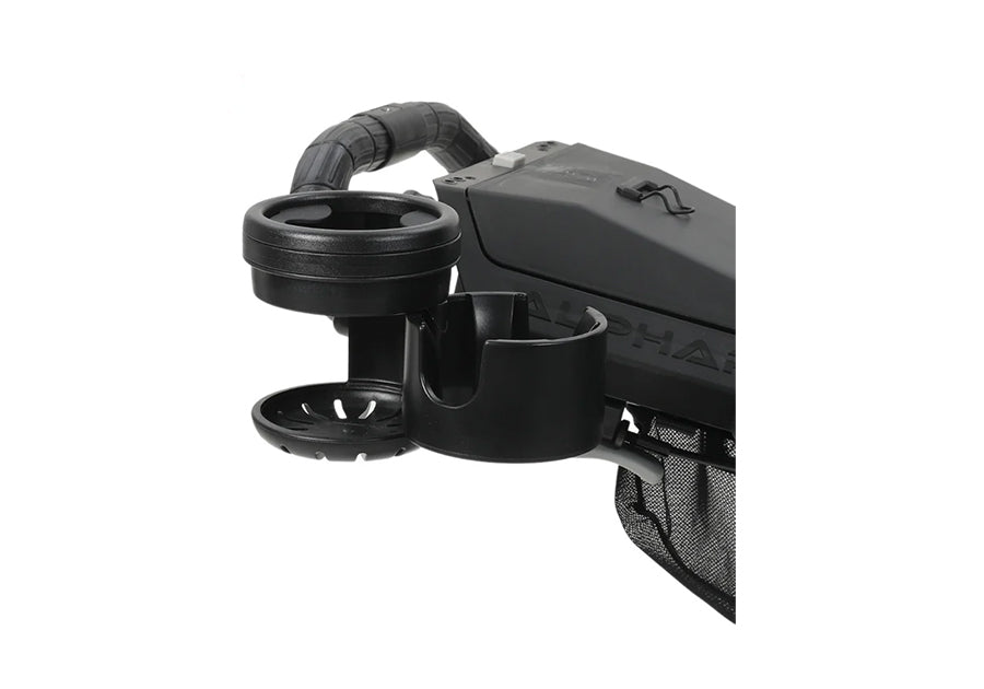 Alphard Cybercart electric golf caddy built-in cup holder closeup