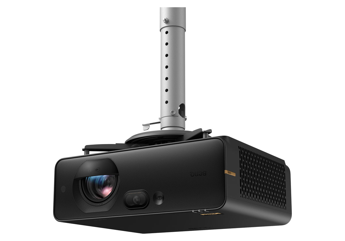 BenQ AK800ST golf simulator projector on a ceiling mount