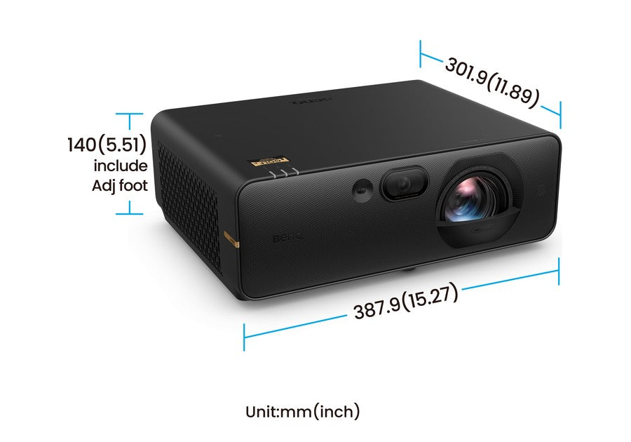 BenQ AK800ST golf simulator projector dimensions