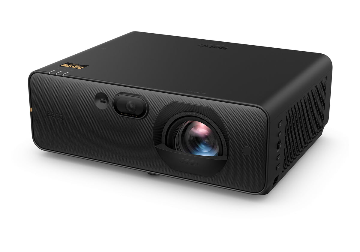 BenQ AK800ST golf simulator projector, left three quarter view