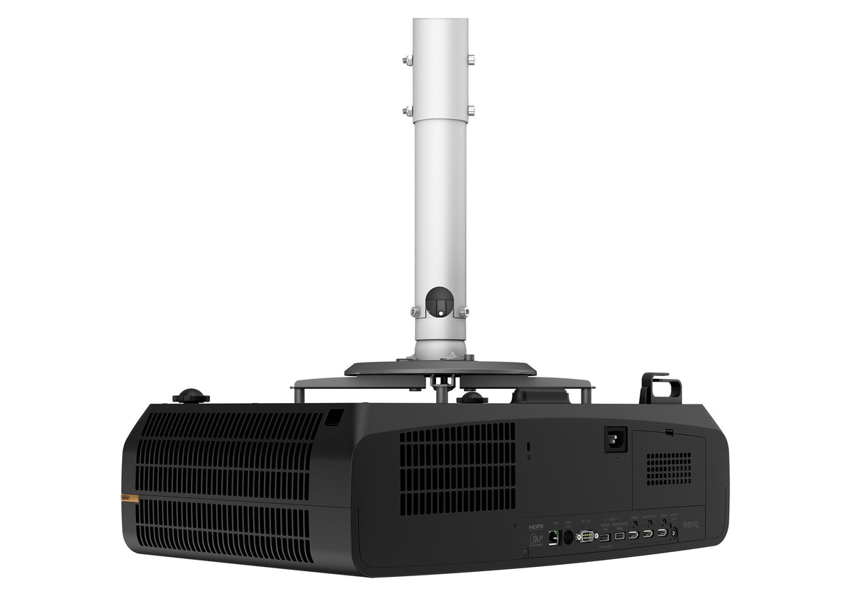 BenQ AK900ST golf simulator projector, rear angled view with ports