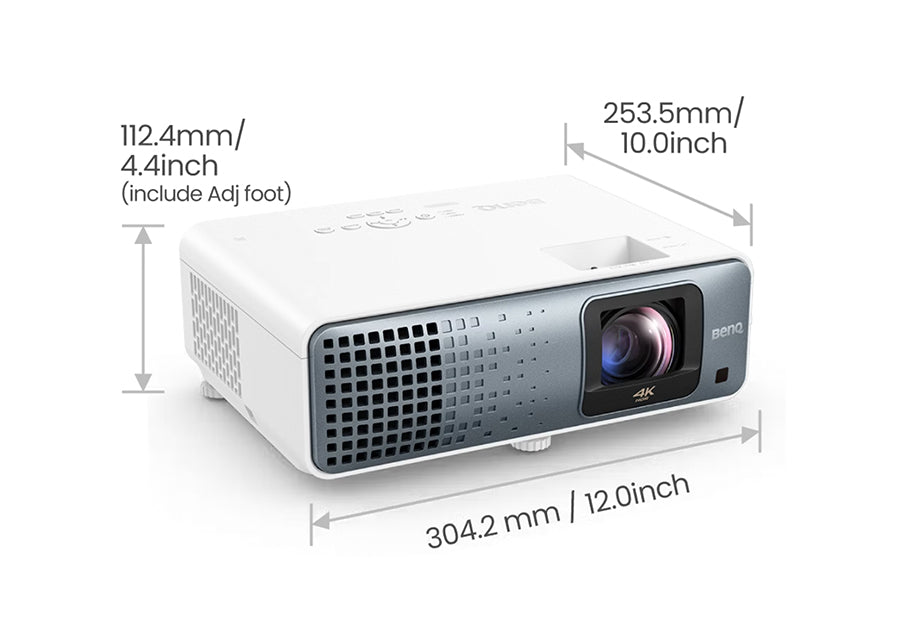 BenQ TK710STi 3200-Lumen 4K Laser Short Throw Golf Simulator Projector - Dimensions