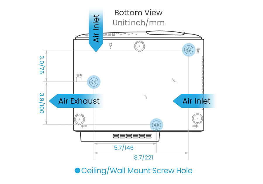 BenQ TK710STi 3200-Lumen 4K Laser Short Throw Golf Simulator Projector - Mounted Setup