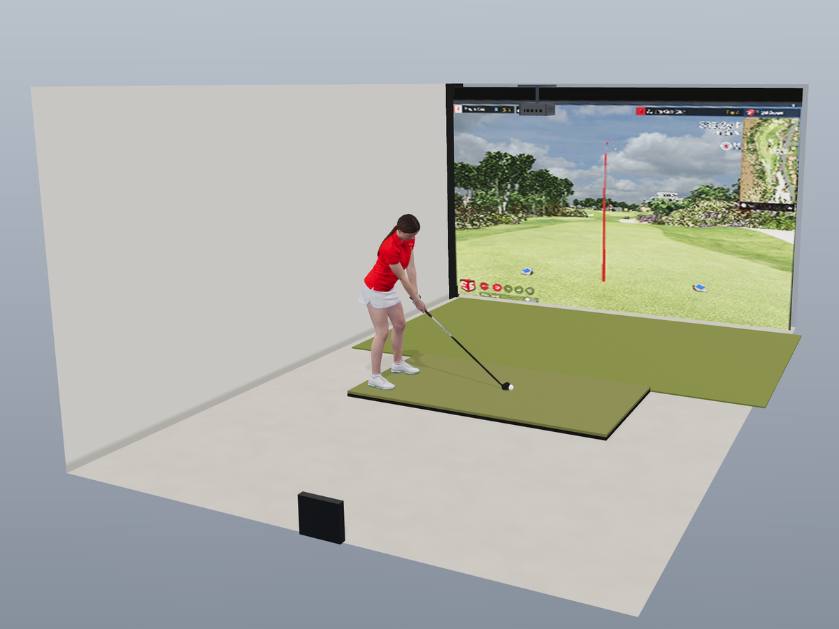 Built-In All-In-One Golf Simulator with FlightScope X3C (3D render)