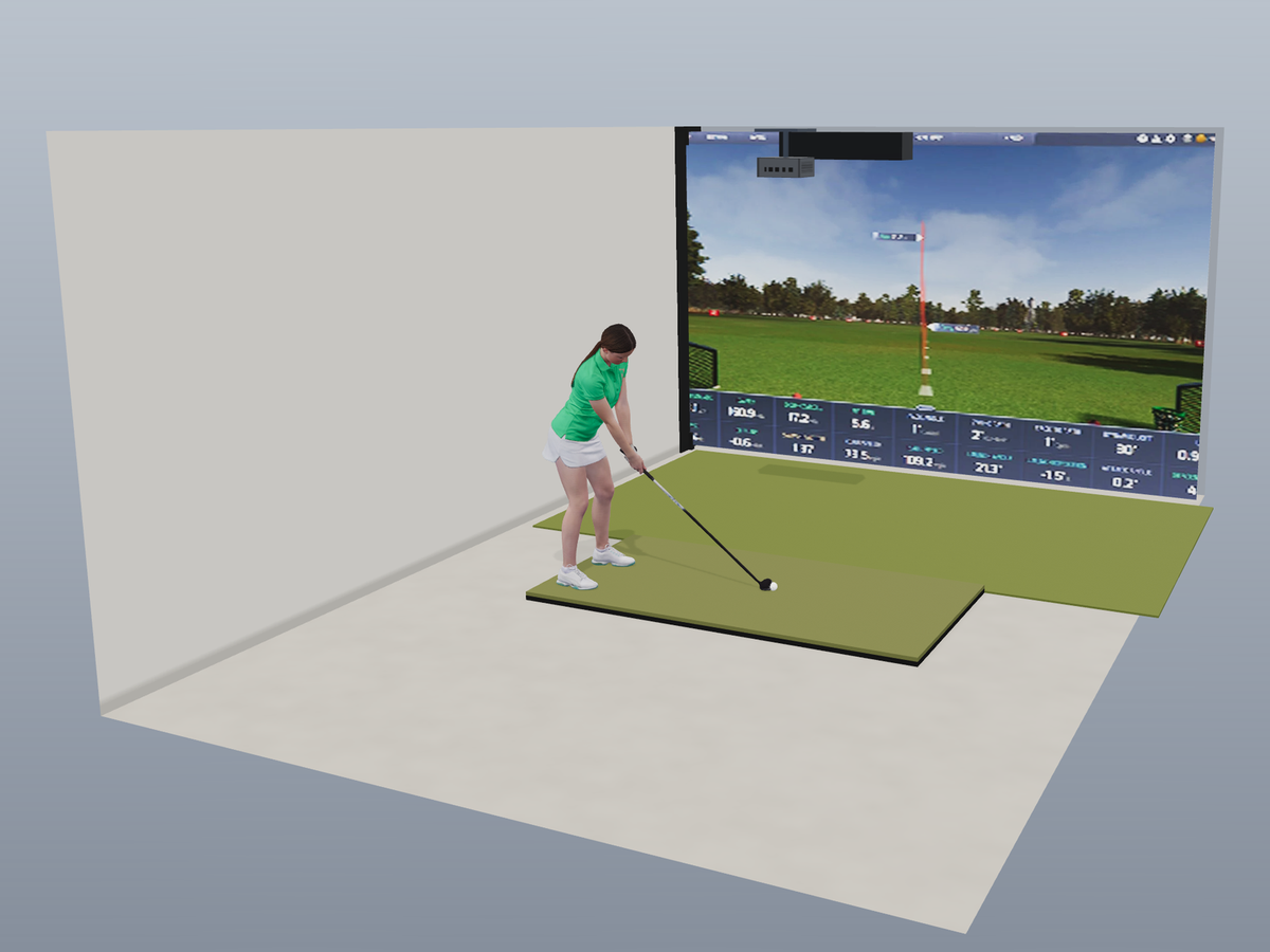 Built-In All-In-One Golf Simulator with ProTee VX (3D render)