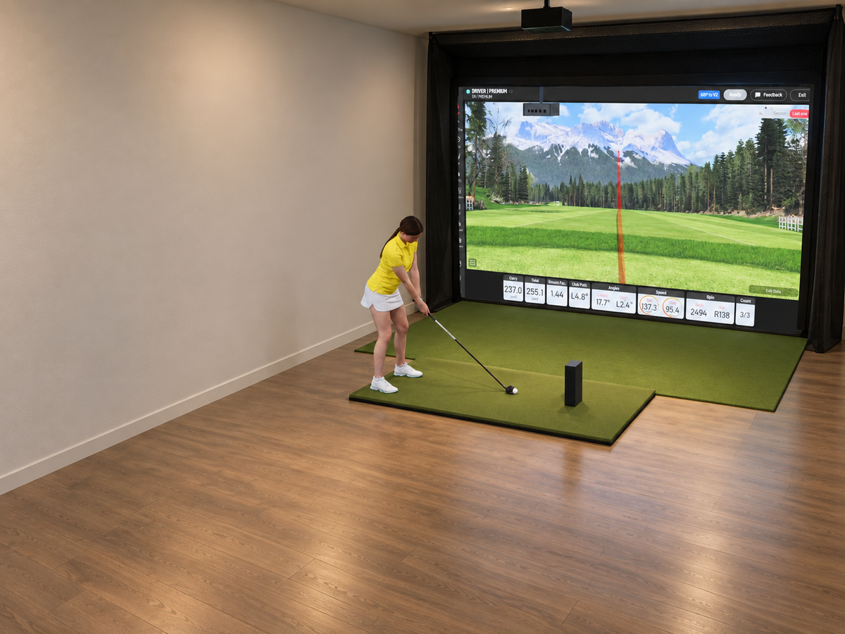 Built-In All-In-One Golf Simulator with Uneekor EYE MINI LITE (3D render)