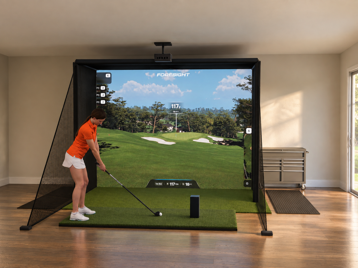 Bushnell Launch Pro Circle B Edition DIY Enclosure Golf Simulator, 10W x 7.7H x 5D enclosure (3D render)