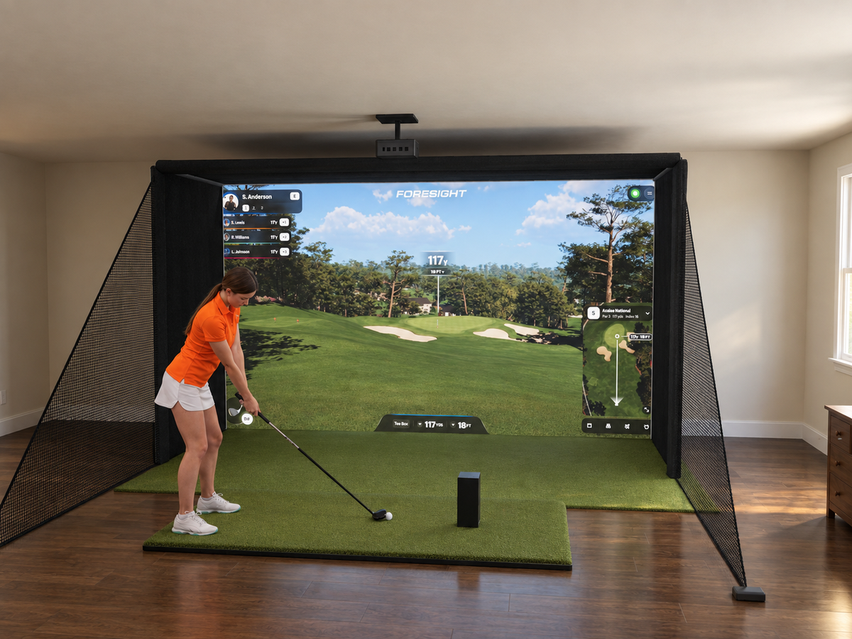 Bushnell Launch Pro Circle B Edition DIY Enclosure Golf Simulator, 13W x 7.7H x 5D enclosure (3D render)