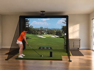 Bushnell Launch Pro Circle B Edition DIY Enclosure Golf Simulator, default build, in a finished room