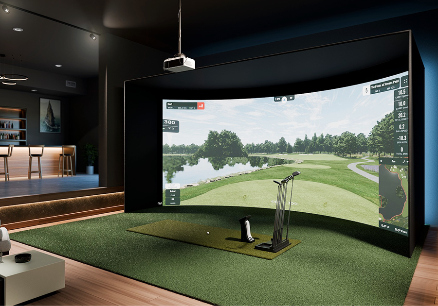 Carl's Place Curved Golf All-In-One Golf Simulator with Impact Screen