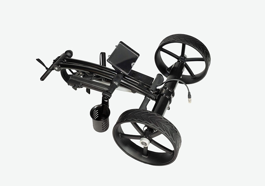 CartTek GRi-975Li Lithium Golf Caddy Black Collapsed
