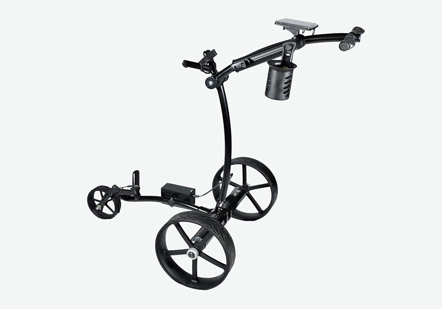 carttek gri 975li lithium electric golf caddy black side