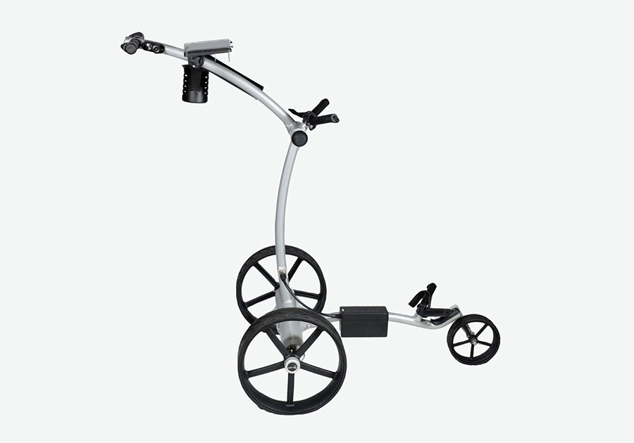 carttek gri 975li lithium electric golf caddy silver side