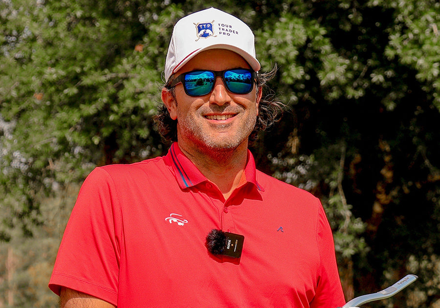 cypress sunglasses golf training aid matte blue lifestyle