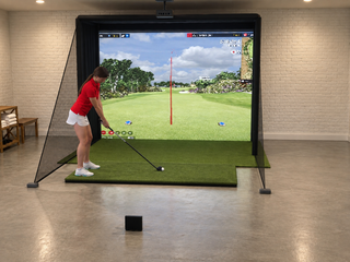 FlightScope Mevo Gen2 DIY Enclosure Golf Simulator, default build, in a finished room