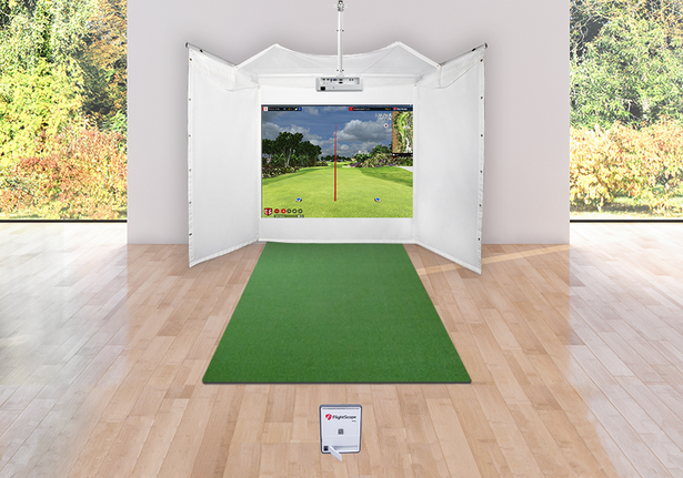 FlightScope Mevo Gen2 Retractable Screen Golf Simulator Package