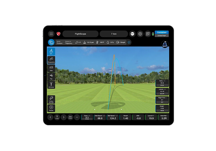 FlightScope X3C ball path tracking