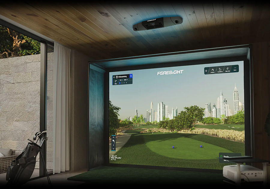 Foresight Sports Falcon Launch Monitor Golf Simulator Setup