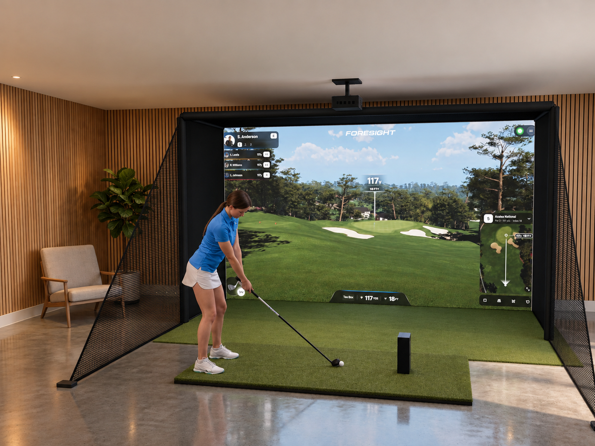 Foresight Sports QuadMAX DIY Enclosure Golf Simulator, 13W x 7.7H x 5D enclosure (3D render)