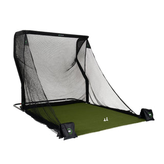 The Net Return Home Net & Mat Package: Home net, Pro Turf and side barriers, angled view