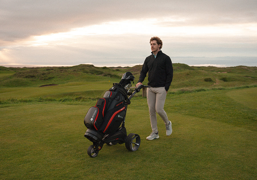 motocaddy m1 dhc lithium remote electric caddy lifestyle