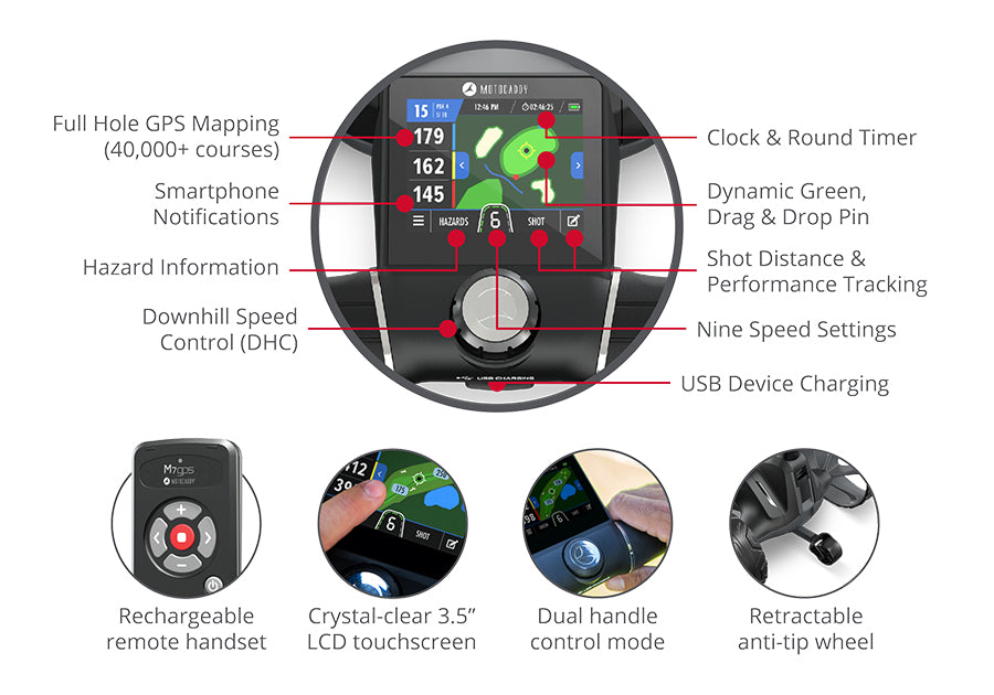 Motocaddy M7 GPS (2026) Remote Electric Lithium Golf Caddy – Top