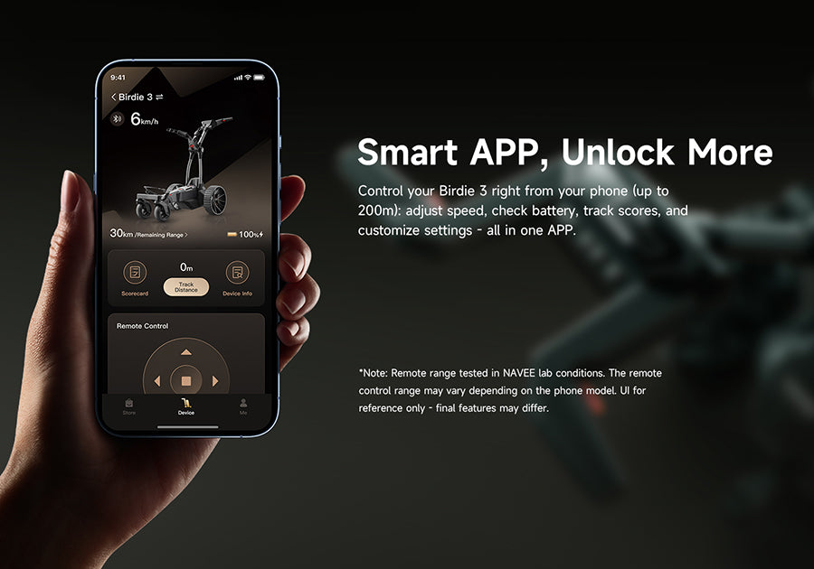 navee lithium remote electric golf caddy app
