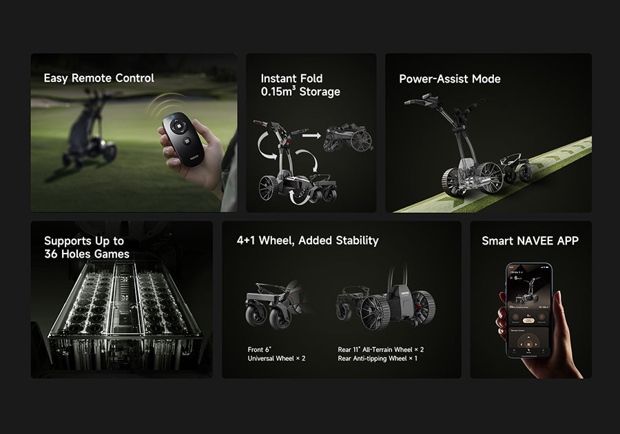 navee lithium remote electric golf caddy features