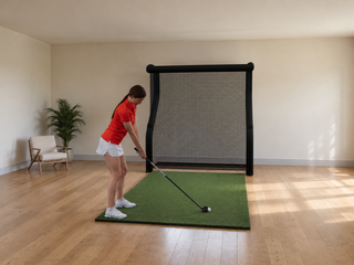 Golf Simulator Net Package in a finished room (room image)