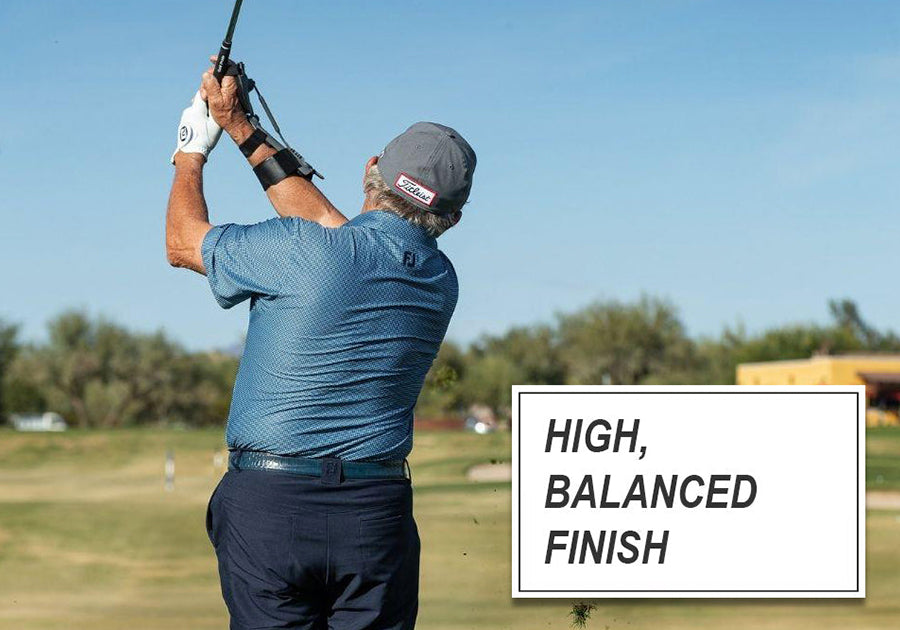 precision impact golf training aid by pure swing products balanced finish