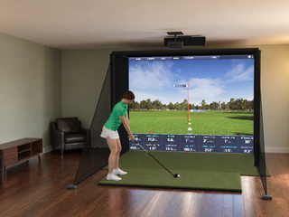 ProTee VX All-In-One Golf Simulator installed in a finished room