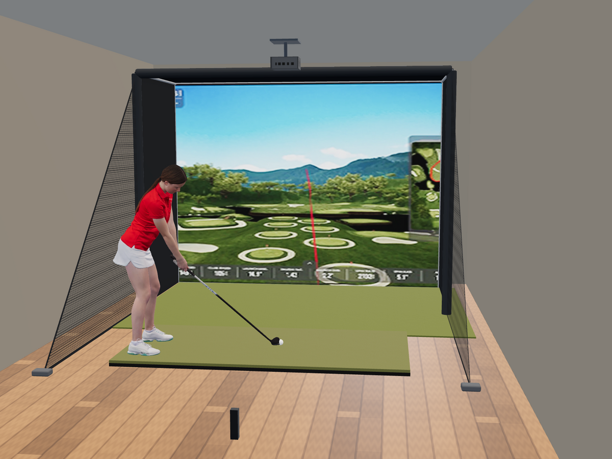 Rapsodo MLM2PRO Launch Monitor All-In-One Golf Simulator, 10.5W x 8H x 5D enclosure (3D render)