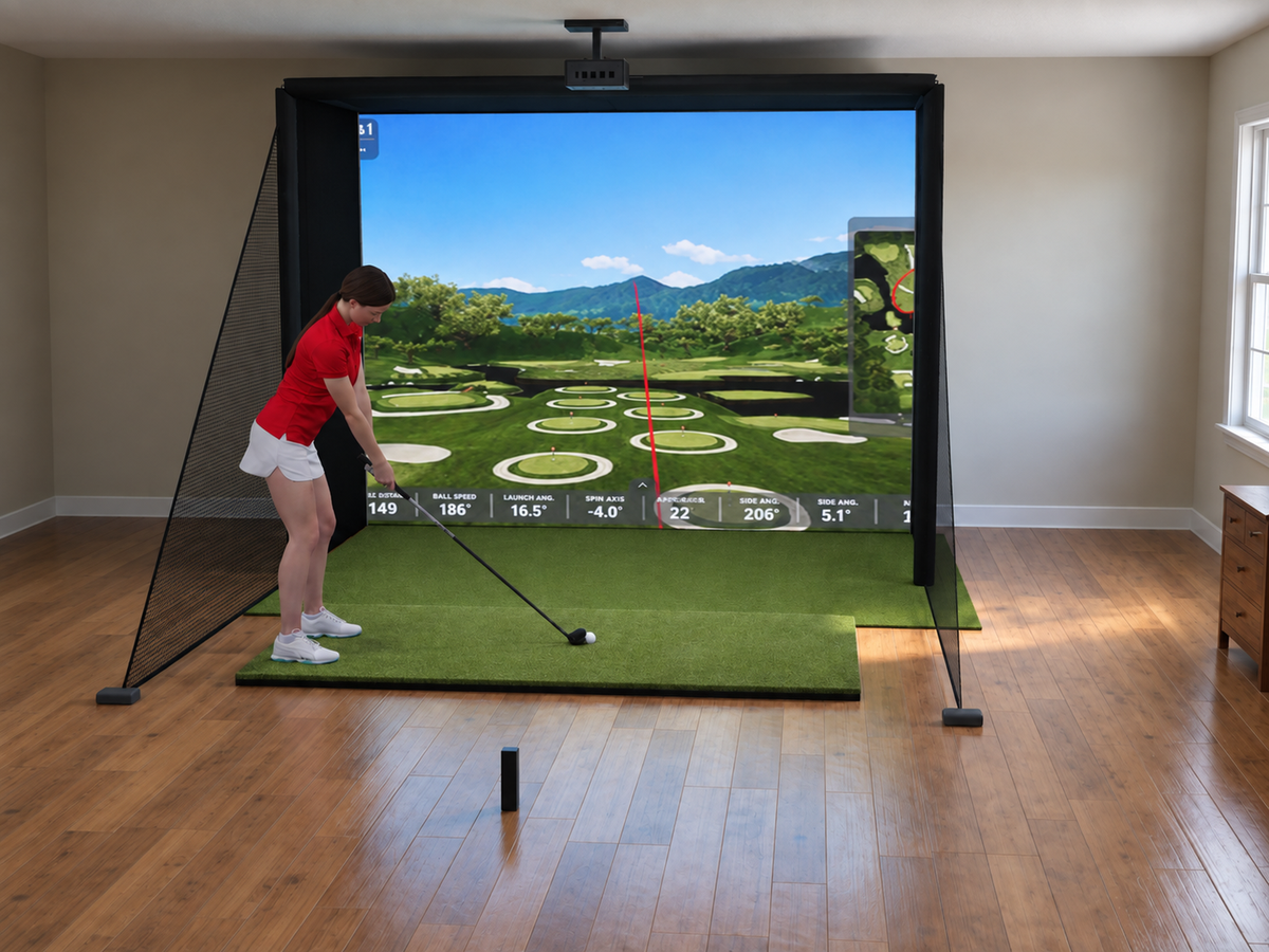Rapsodo MLM2PRO Launch Monitor All-In-One Golf Simulator, 10W x 7.7H x 5D enclosure (3D render)