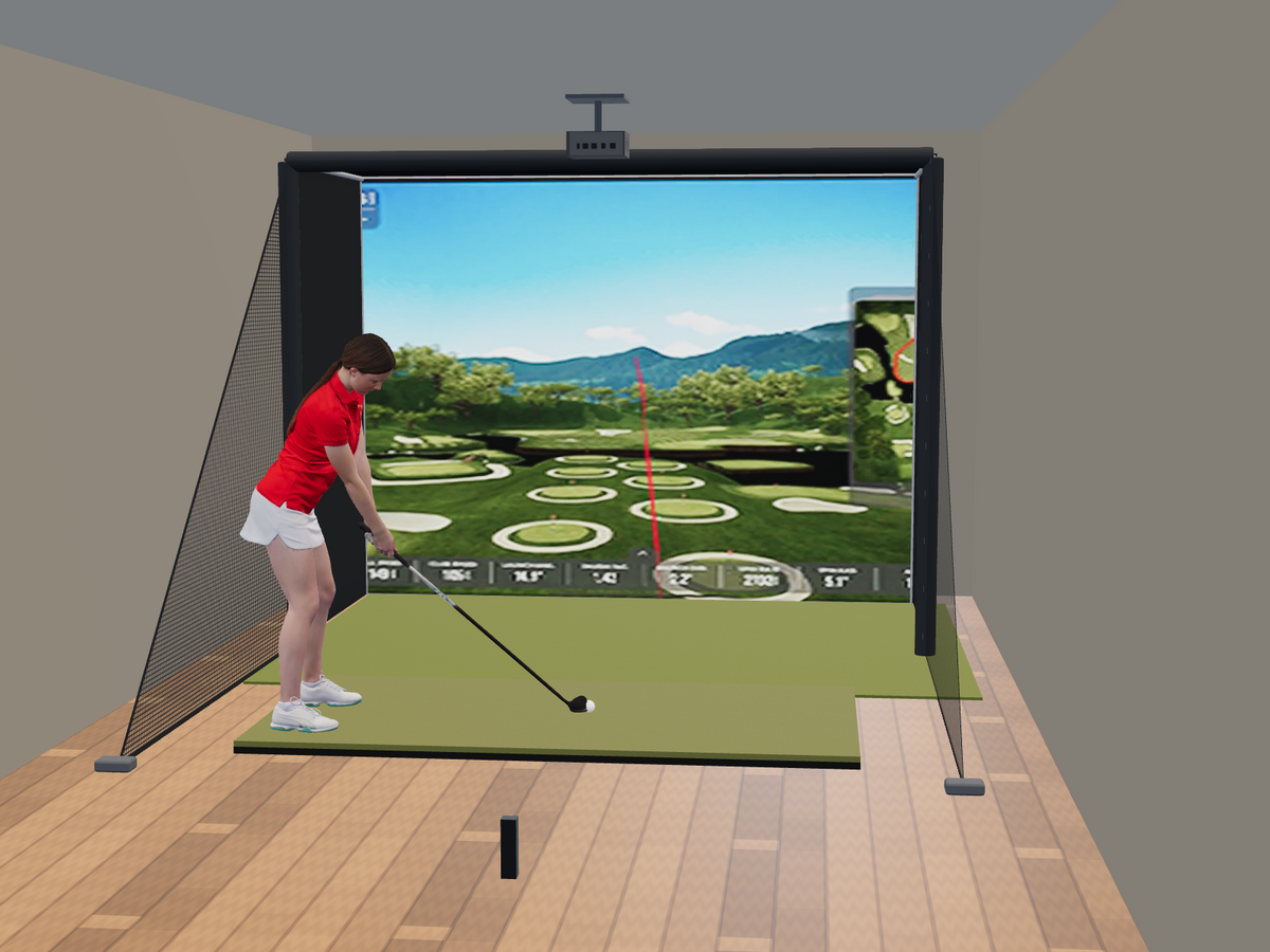 Rapsodo MLM2PRO Launch Monitor All-In-One Golf Simulator, 10W x 7.7H x 5D enclosure (3D render)
