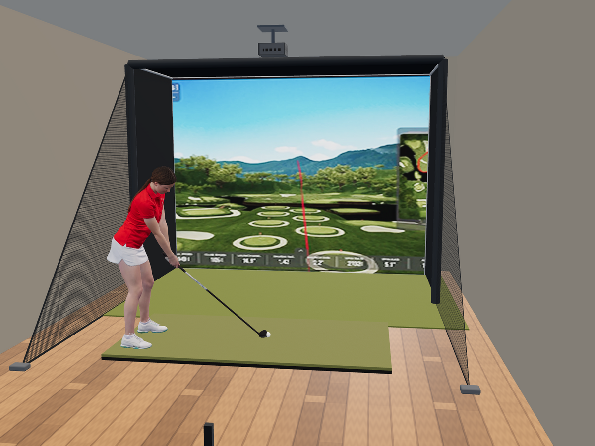 Rapsodo MLM2PRO Launch Monitor All-In-One Golf Simulator, 11.5W x 8.5H x 5D enclosure (3D render)